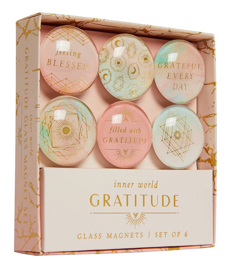 Gratitude Glass Magnet Set (Set of 6)