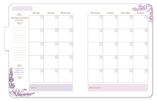 Mindfulness 12-Month Undated Planner